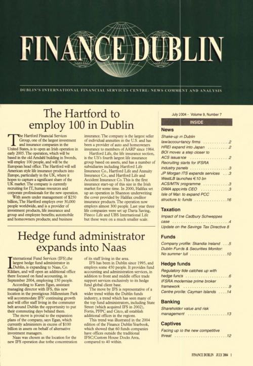 July 2004 Issue of Finance Dublin