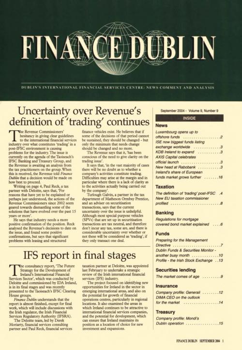 September 2004 Issue of Finance Dublin