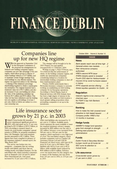 October 2004 Issue of Finance Dublin