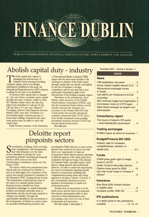 November 2004 Issue of Finance Dublin