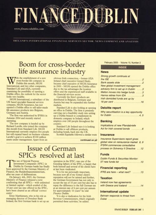 February 2005 Issue of Finance Dublin