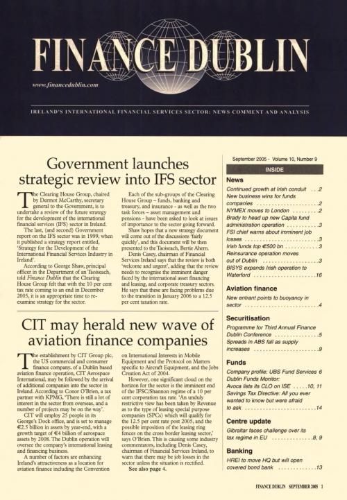 September 2005 Issue of Finance Dublin