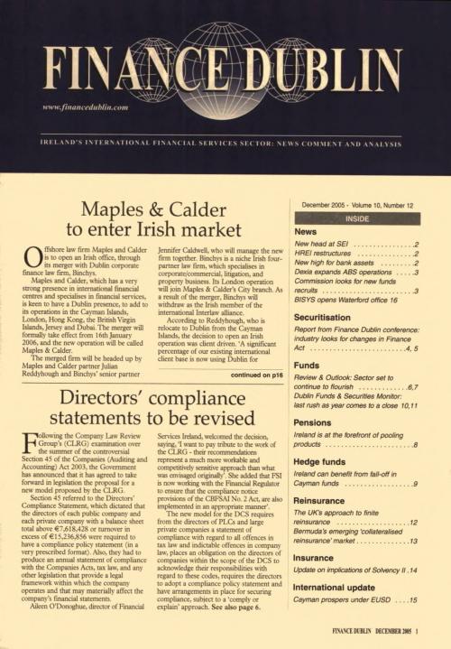 December 2005 Issue of Finance Dublin