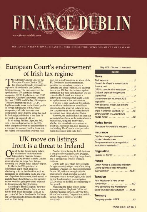 May 2006 Issue of Finance Dublin