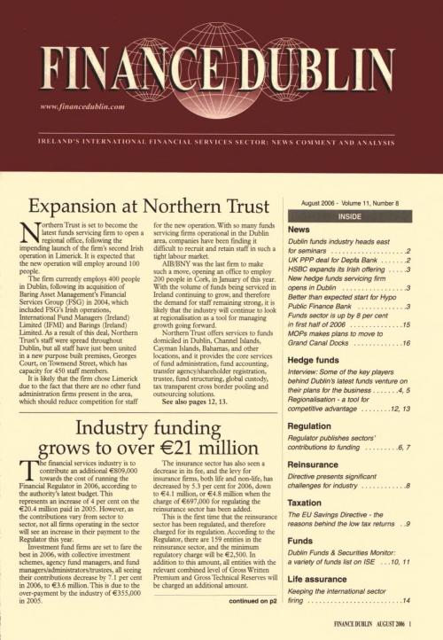 August 2006 Issue of Finance Dublin