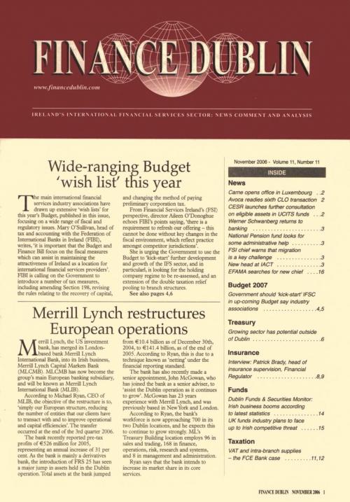 October 2006 Issue of Finance Dublin