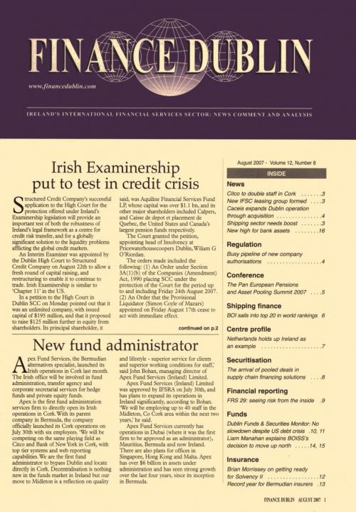 August 2007 Issue of Finance Dublin