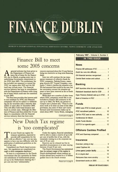 February 1997 Issue of Finance Dublin