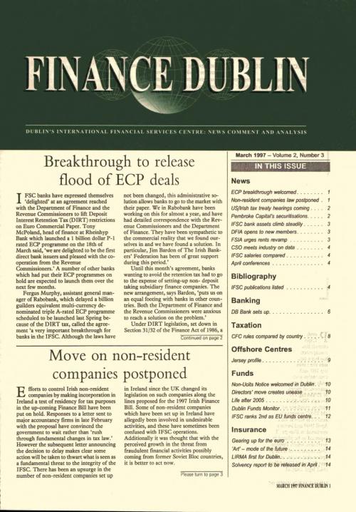 March 1997 Issue of Finance Dublin