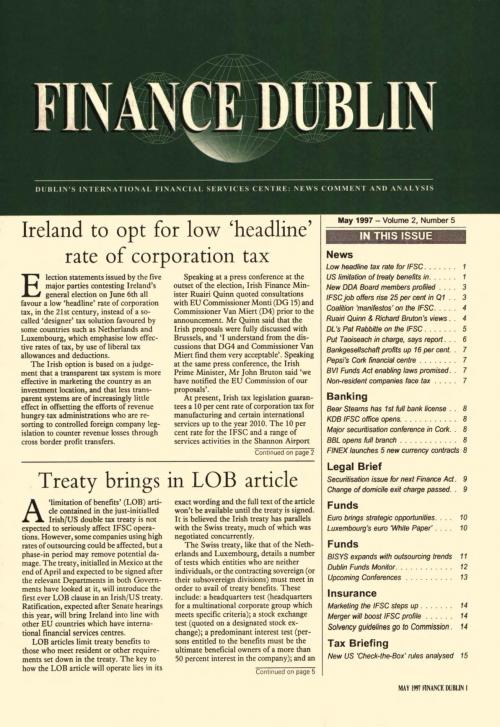 May 1997 Issue of Finance Dublin