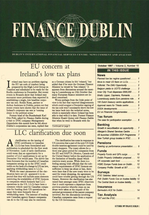 October 1997 Issue of Finance Dublin