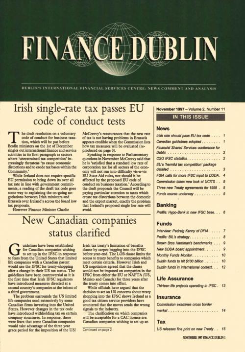 November 1997 Issue of Finance Dublin