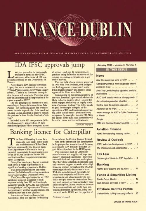 January 1998 Issue of Finance Dublin