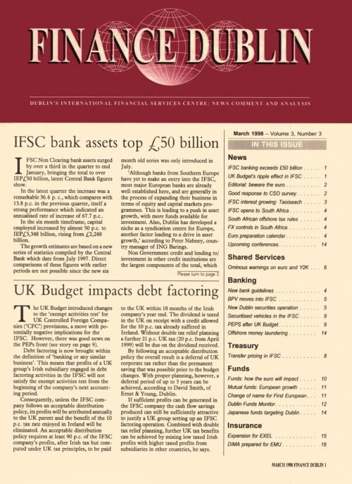 March 1998 Issue of Finance Dublin