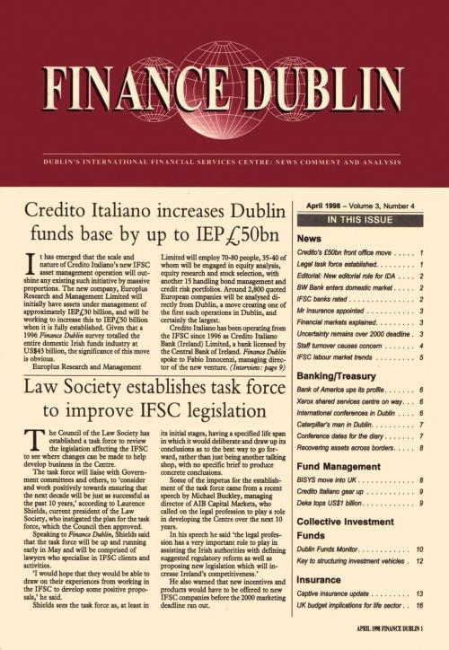 April 1998 Issue of Finance Dublin