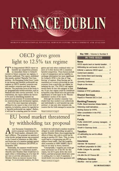 May 1998 Issue of Finance Dublin