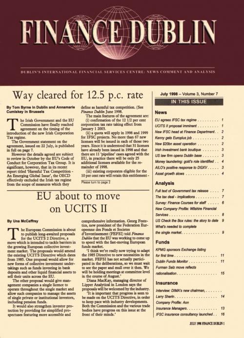 July 1998 Issue of Finance Dublin