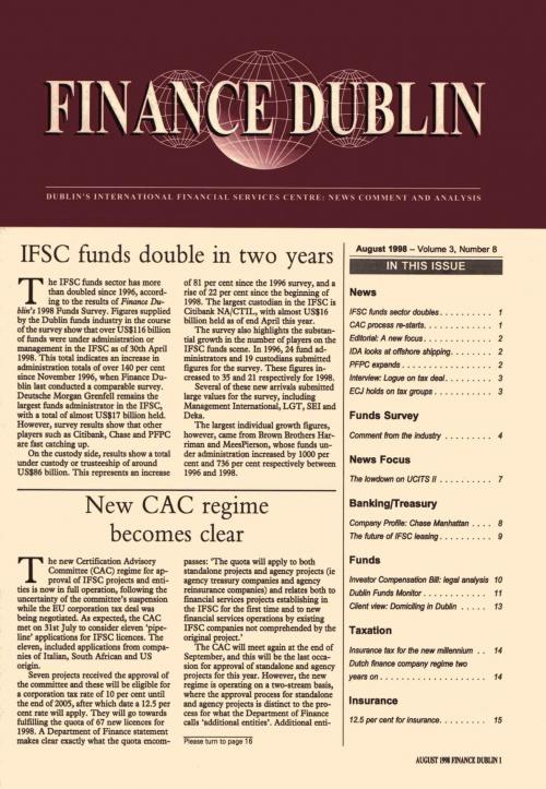 August 1998 Issue of Finance Dublin