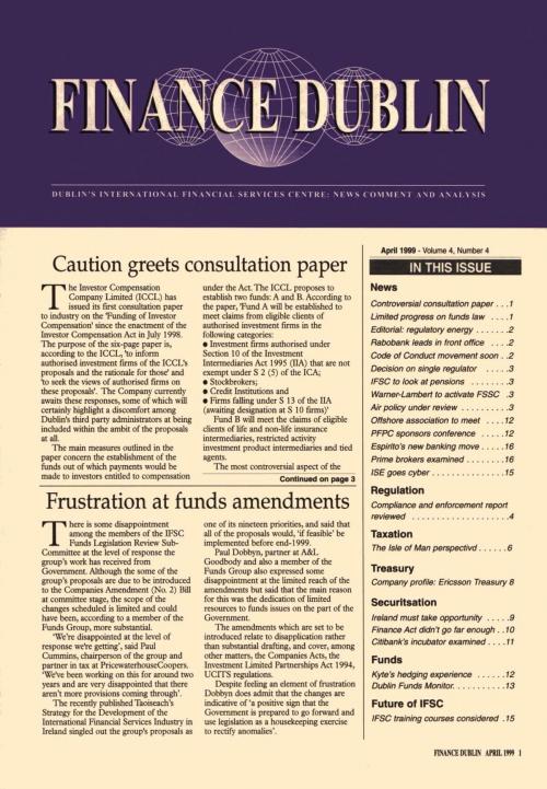 April 1999 Issue of Finance Dublin
