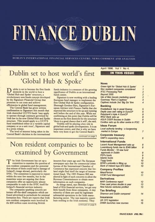 April 1996 Issue of Finance Dublin