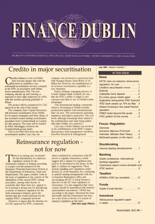 August 1999 Issue of Finance Dublin