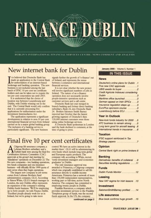 January 2000 Issue of Finance Dublin