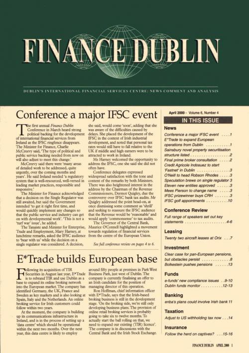 April 2000 Issue of Finance Dublin