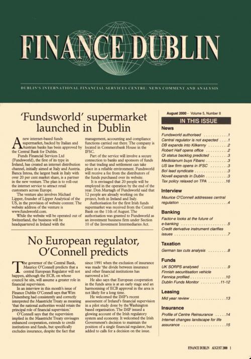 August 2000 Issue of Finance Dublin