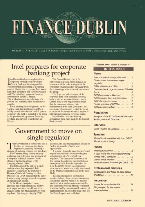 October 2000 Issue of Finance Dublin