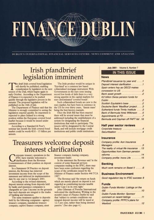 July 2001 Issue of Finance Dublin