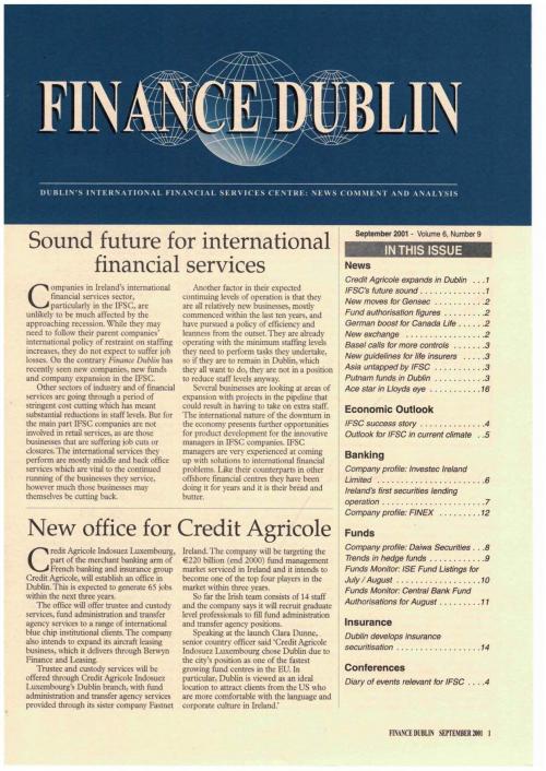 September 2001 Issue of Finance Dublin