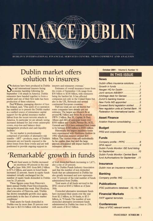 October 2001 Issue of Finance Dublin