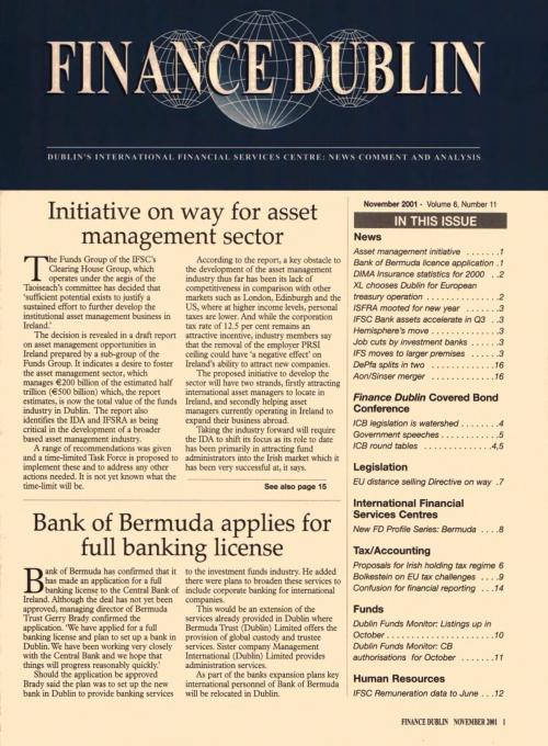 November 2001 Issue of Finance Dublin