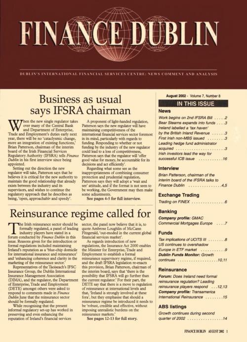 August 2002 Issue of Finance Dublin
