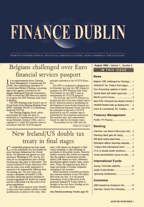 August 1996 Issue of Finance Dublin