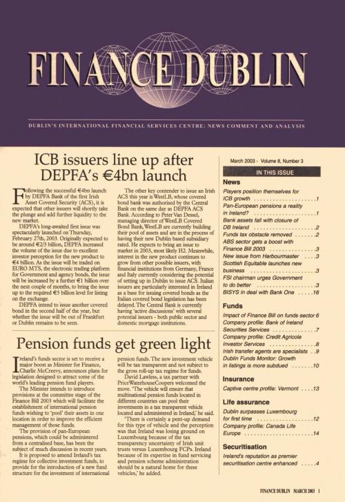 March 2003 Issue of Finance Dublin