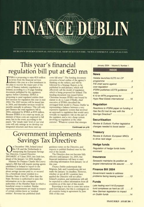 January 2004 Issue of Finance Dublin