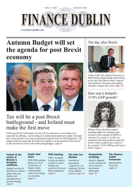 August 2016 Issue of Finance Dublin
