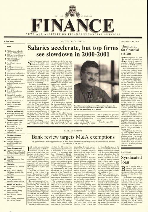 August 2000 Issue of Finance Magazine
