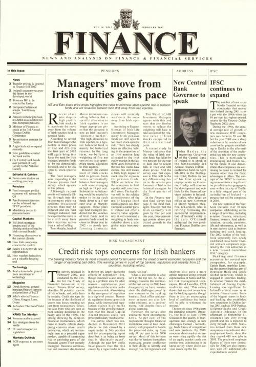 February 2002 Issue of Finance Magazine