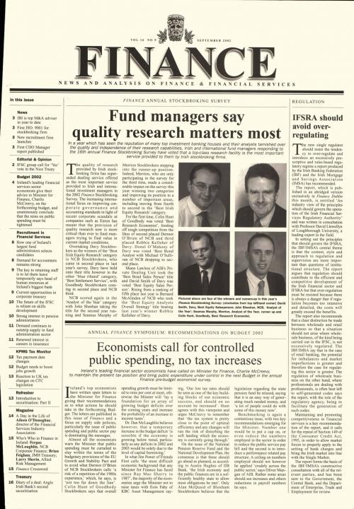 September 2002 Issue of Finance Magazine