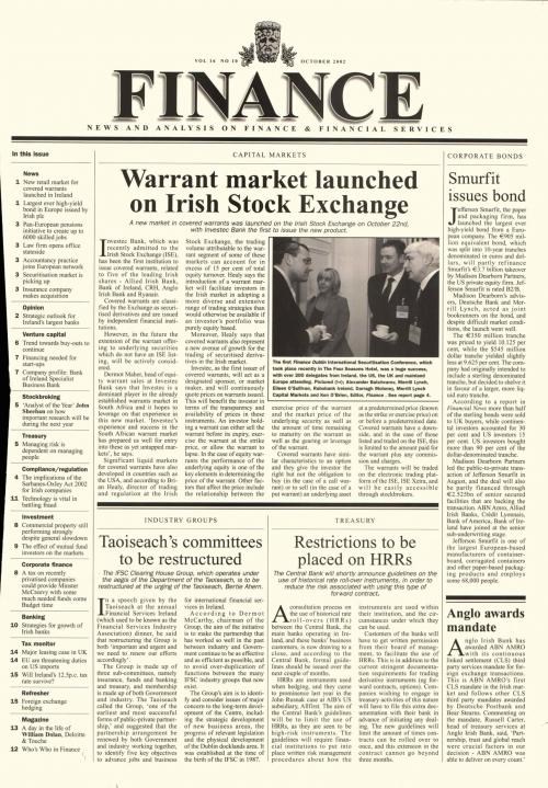 October 2002 Issue of Finance Magazine