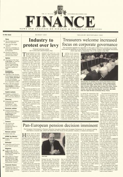 November 2002 Issue of Finance Magazine