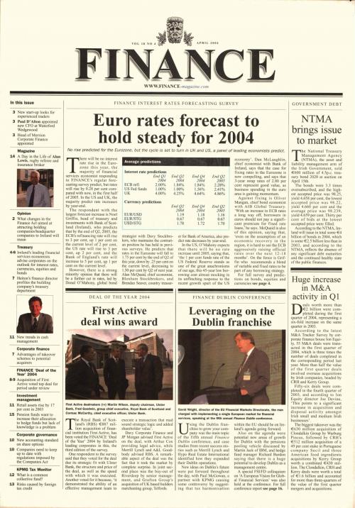 April 2004 Issue of Finance Magazine