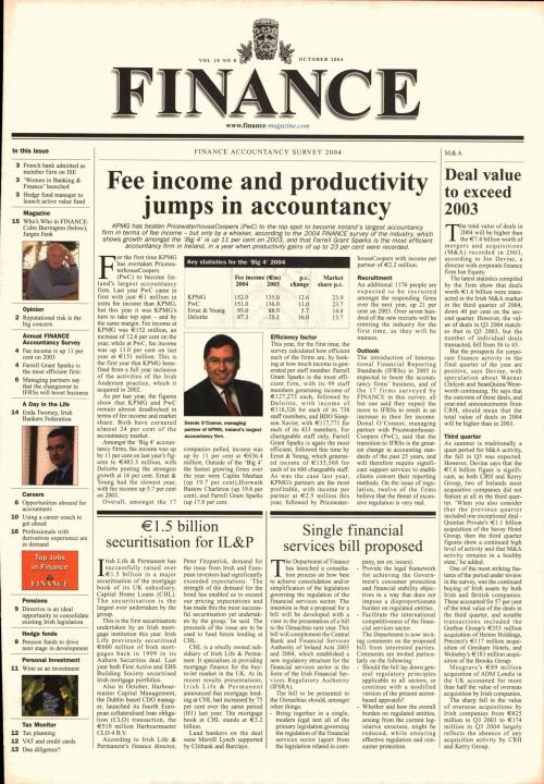 October 2004 Issue of Finance Magazine
