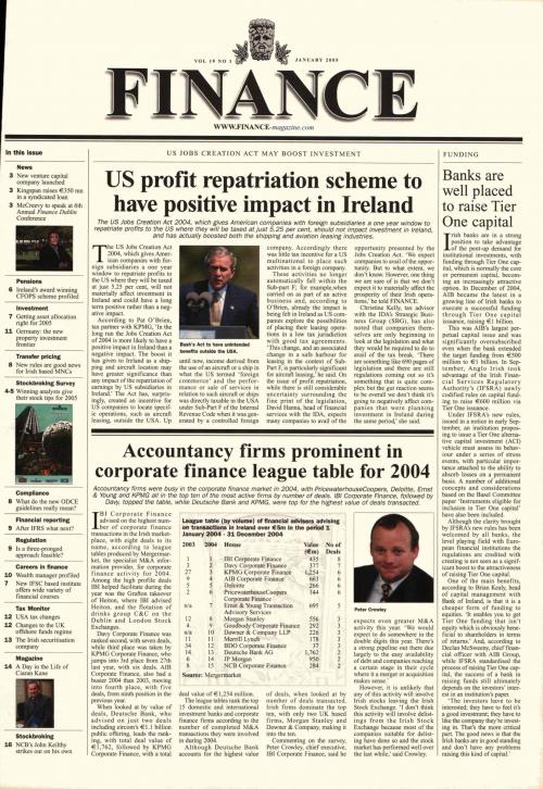 January 2005 Issue of Finance Magazine