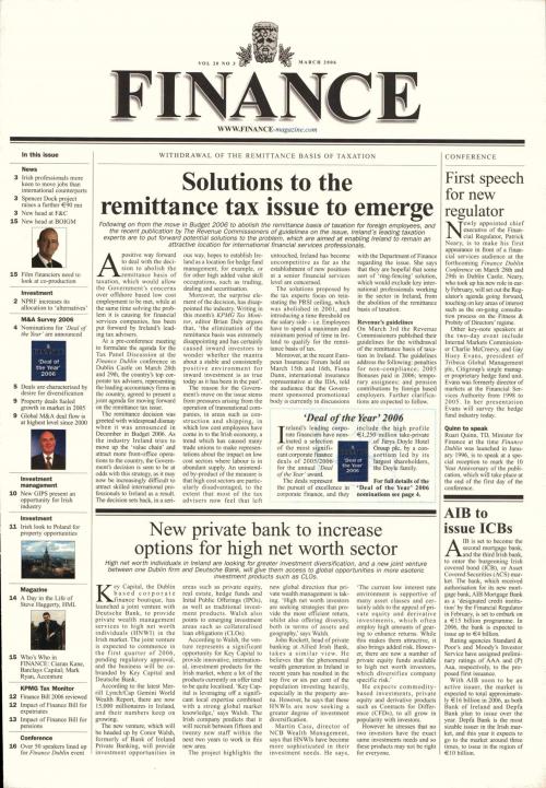 March 2006 Issue of Finance Magazine