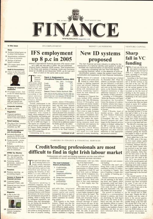 August 2006 Issue of Finance Magazine