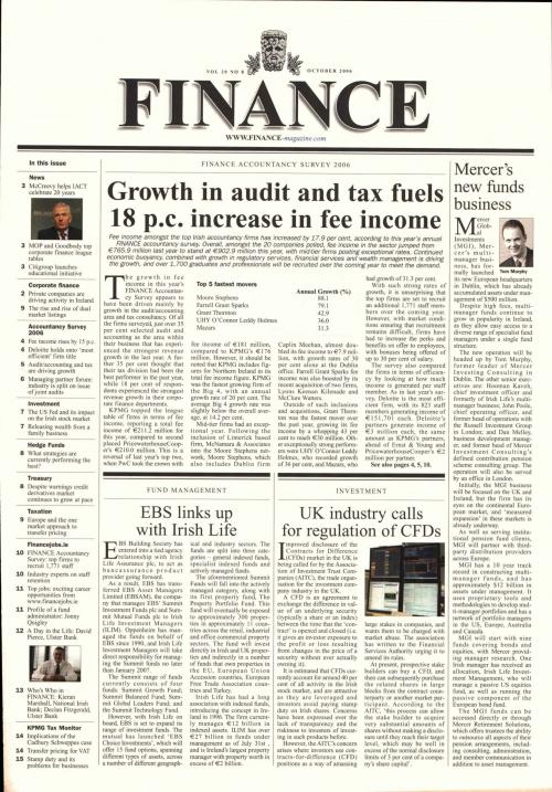 October 2006 Issue of Finance Magazine