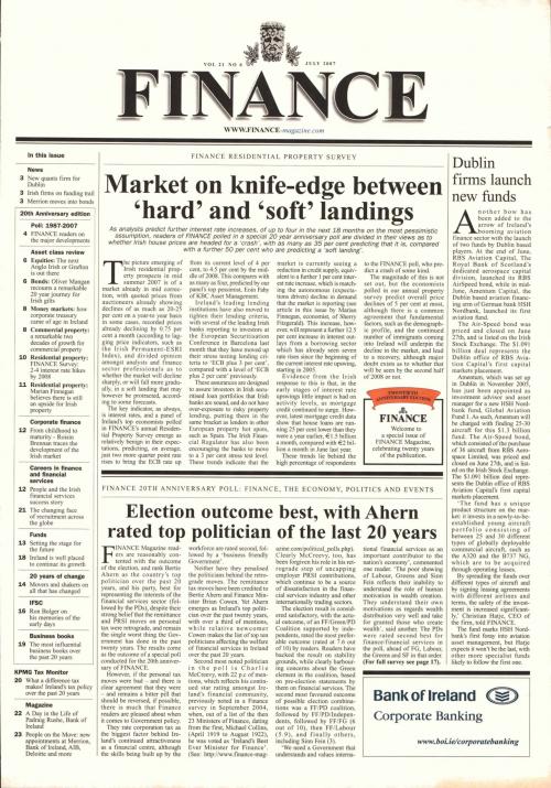 July 2007 Issue of Finance Magazine
